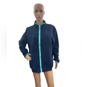 Under Armour Golf  Sweatshirt Women's Size XL  Full Zip Sherpa Navy Blue Jacket